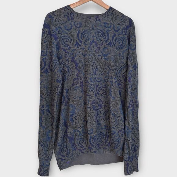 Robert Graham Other - Robert Graham Men's Large Linen Blend Lightweight Summer Sweater Blue Paisley